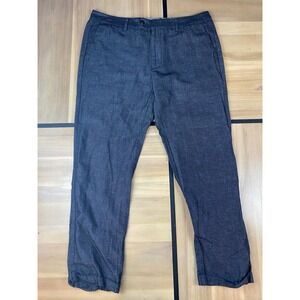 Bonobos Mens 35x30 Blue Linen Cotton Blend Chino Pants Dress Casual‎